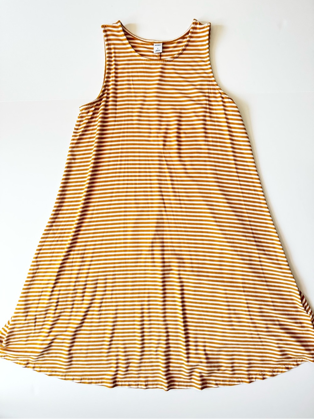 Old Navy Striped Sleeveless Swing Dress, Gold/Ivory, Women’s Size Small